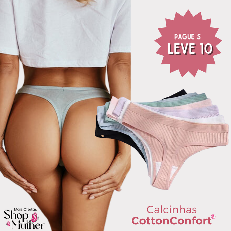 [PROMOÇÃO DE LANÇAMENTO COMPRE 5 LEVE 10] Calcinha CottonConfort® - FRETE GRÁTIS